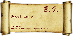 Bucsi Imre névjegykártya